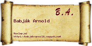 Babják Arnold névjegykártya