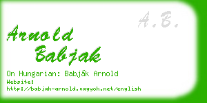 arnold babjak business card
