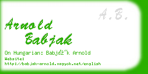 arnold babjak business card